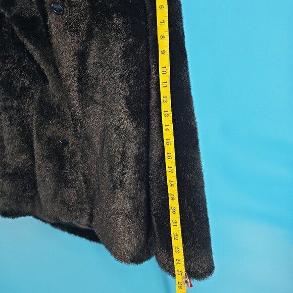 Pacific Rose Black Faux Fur Party Jacket – Size S - Channel old Hollywood Glam - Picture 10 of 13